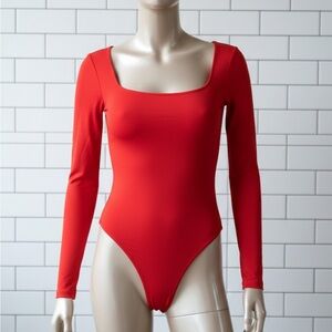 Stylish Red Long Sleeve Bodysuit